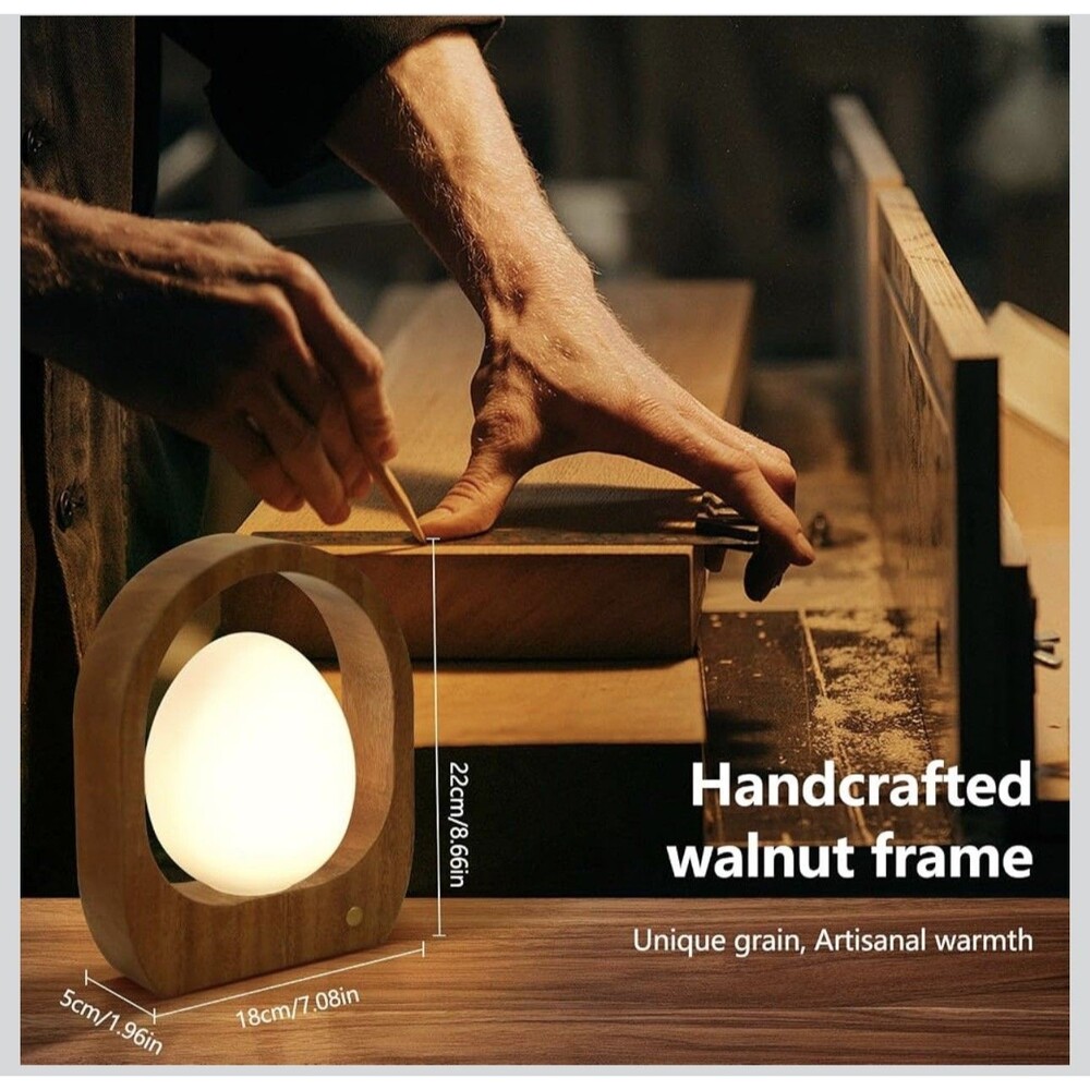 Jesled Nova Wireless Night Lamp with White Jade Glass Egg Bulb